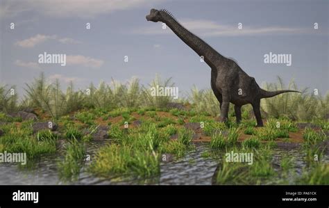 3d Rendering Of The Walking Brachiosaurus Stock Photo Alamy