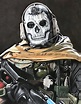 Ghost Call Of Duty Pastel Pencil Portrait Drawing by Rachel Maytum Artworks