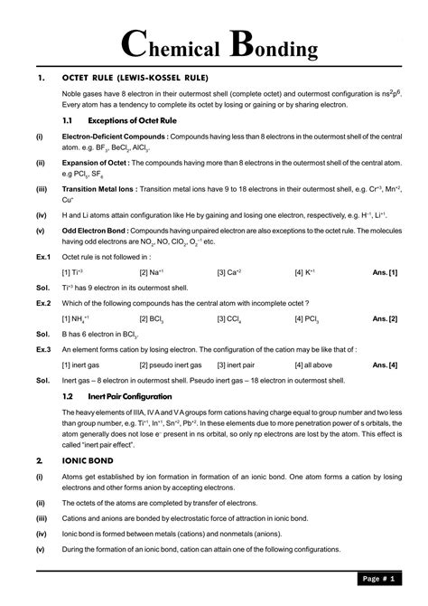 Chemical Bonding And Molecular Structure Notes Class 11 Jee And Neet