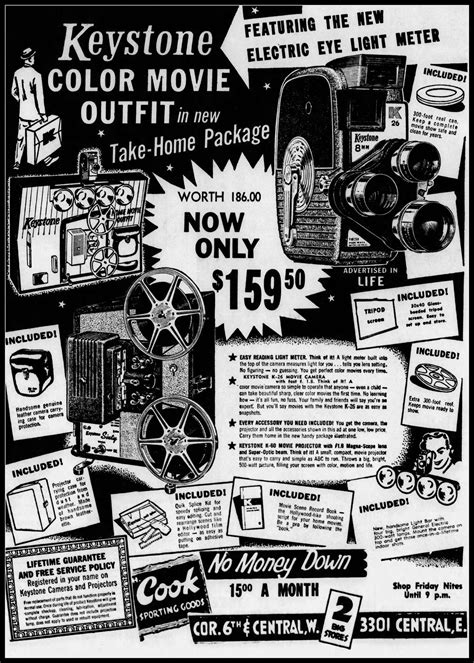 Vintage Newspaper Advertising For The Keystone K 26 Home Movie Camera
