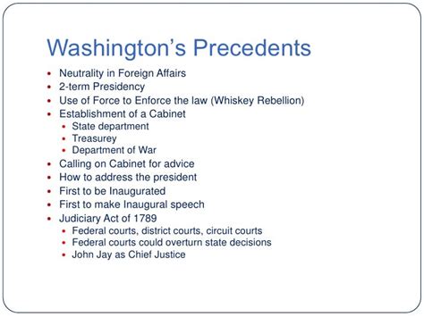 Lesson 5 The Presidents Precedents