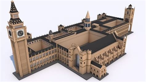 3d Model Big Ben And The House Of Parliament London Landmark Vr Ar