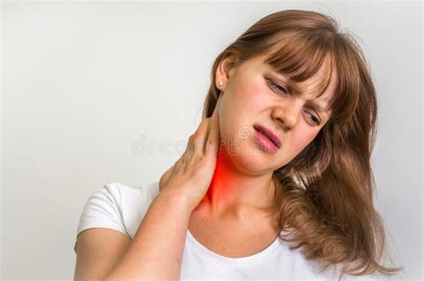 Man With Muscle Injury Having Pain In His Neck Stock Image Image Of