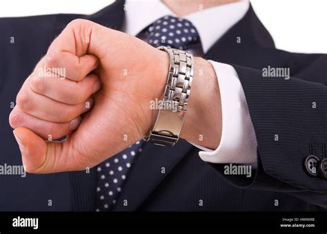 Businessman Checking Time On His Wristwatch Stock Photo Alamy