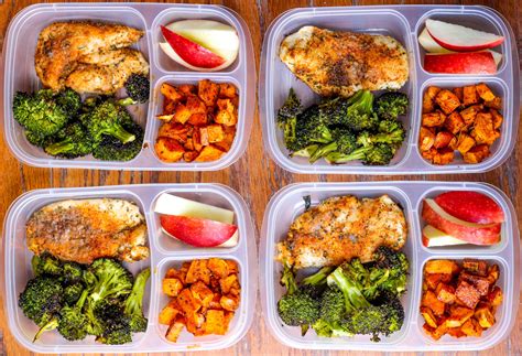 Chicken and potatoes with mustard vinaigrette. Meal Prep Lunch Bowls with Spicy Chicken, Roasted Lemon ...