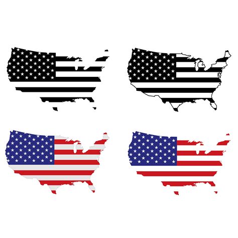 American Flag Outline Svg 74 File For Diy T Shirt Mug Decoration