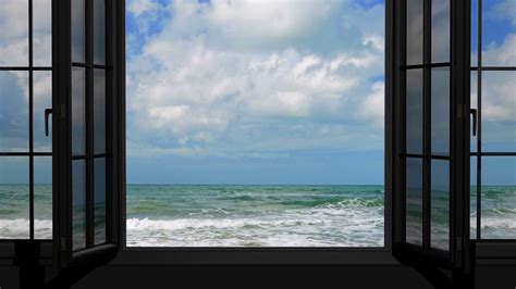 Looking Out Through Window At Sea In Summer Stock Motion Graphics Sbv