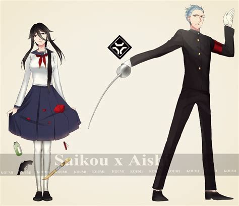 Two Anime Characters Dressed In Black And White One Is Holding An X