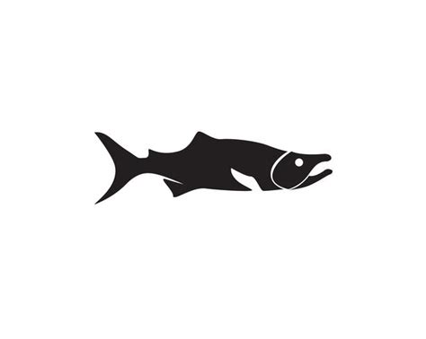 Fish Vector Silhouette Template Salmon Black 622979 Vector Art At Vecteezy