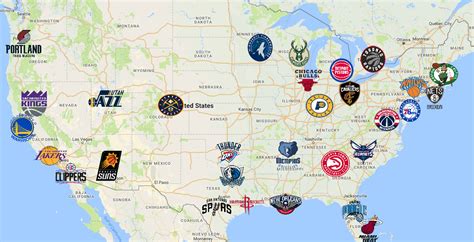 Nba Map Teams Logos Sport League Maps Maps Of