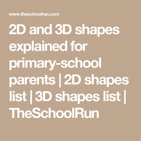 2d And 3d Shapes Explained For Primary School Parents 2d Shapes List