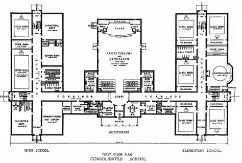 The Floor Plan For An Old School