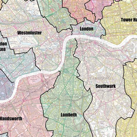 Detailed Map Greater London Map Of London Boroughs