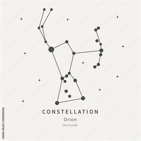 The Constellation Of Orion The Hunter Linear Icon Vector