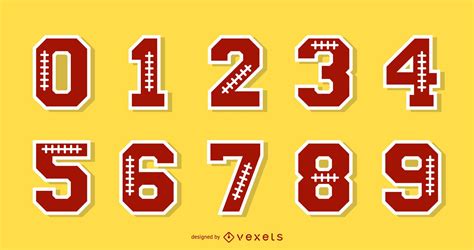 Football Alphabet Number Set Vector Download