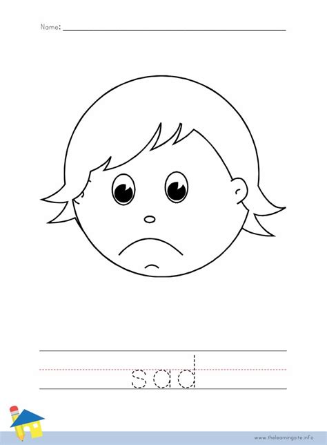 Sad Coloring Worksheet The Learning Site