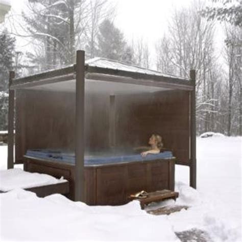 Hot Tub In Snow With Covana Cover On My Patio Or In My Yard I Also