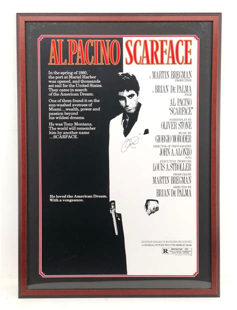 Lot Al Pacino Scarface Signed Movie Poster