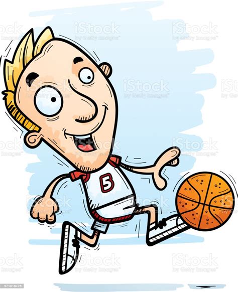 Cartoon Basketball Player Running Stock Illustration Download Image