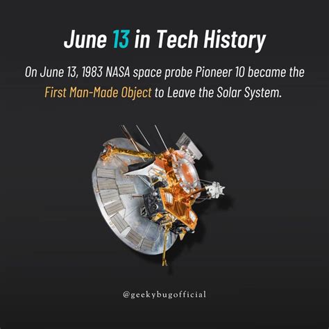 June 13 1983 Nasa Space Probe Pioneer 10 Became The First Man Made
