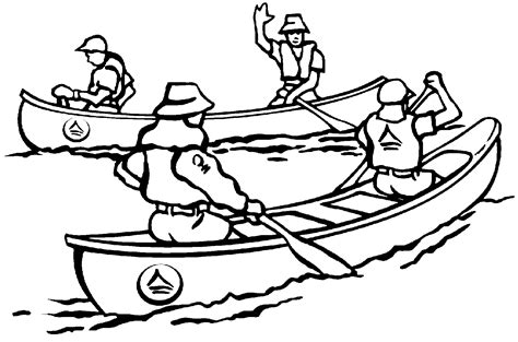 Canoe Clipart Coloring Page Canoe Coloring Page Transparent Free For