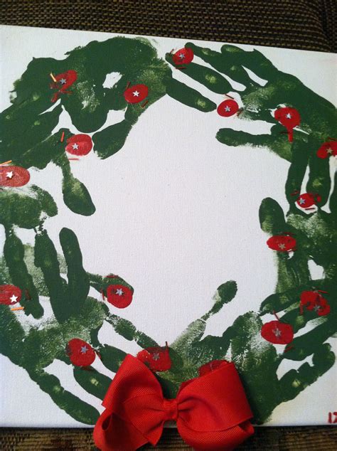 Handprint Wreath Winter Christmas Christmas Tree Skirt Christmas