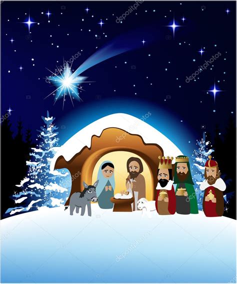 Christmas Nativity Scene — Stock Vector © Agnieszka 7058149