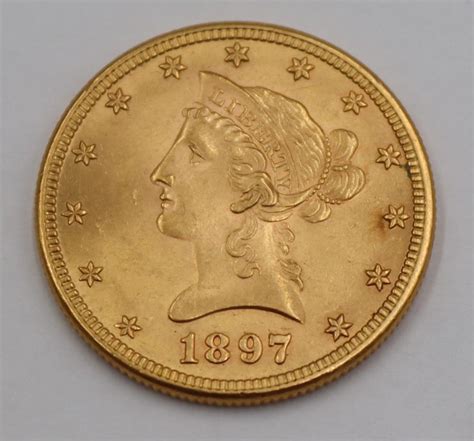Sold Price Gold 1897 Us 10 Gold Liberty Eagle Coin Invalid Date Est