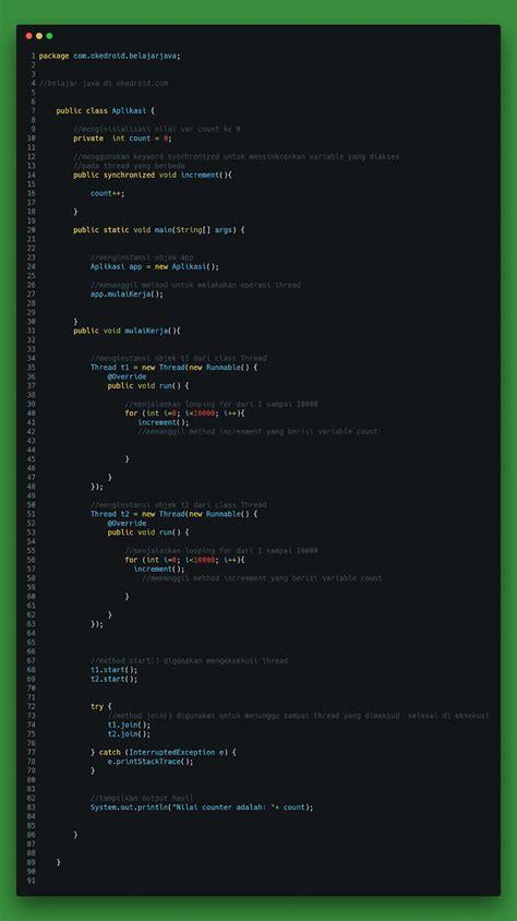 Contoh software atau perangkat lunak pada komputer atau labtop berdasarkan kategorinya sebagai berikut Belajar Menggunakan Keyword Synchronized di Bahasa Program Java - Okedroid | Belajar Coding Java ...