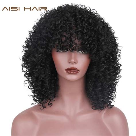 Deep wavy synthetic short hair wig. AISI HAIR Afro Kinky Curly Wig Synthetic Wigs for Black ...