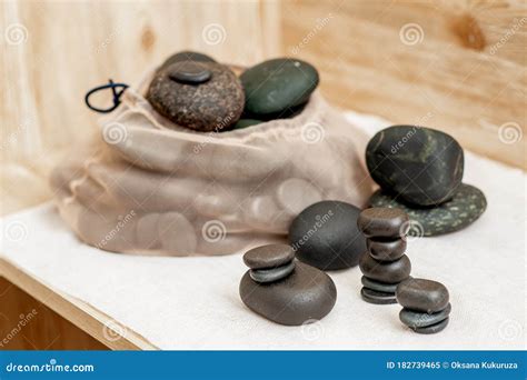 Set Of Stacks Hot Massage Stones Stock Image Image Of Natural Oriental 182739465
