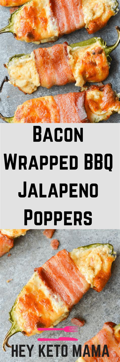 Bacon Wrapped Bbq Jalapeno Poppers Hey Keto Mama