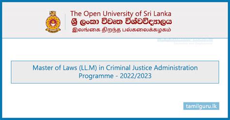 Master Of Laws Llm In Criminal Justice Administration 202223 Open