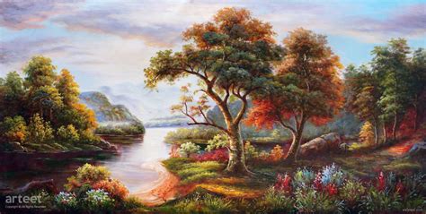 Landscape Artwork Oil Painting Scenery By Arteet