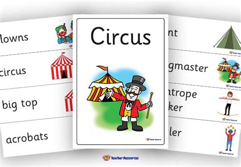 Circus Printable English Esl Vocabulary Worksheets En