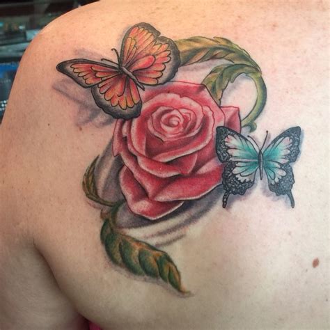 Butterflies And Rose My Newest Tattoo Heart Tattoo Tattoos Butterfly Tattoo