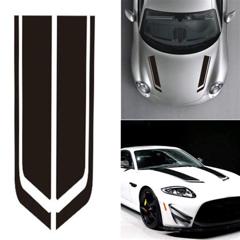 86cm Car Black Racing Sports Strip Racing Hood Decal Auto Vinyl Bonnet