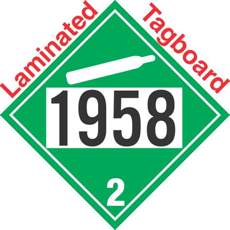 Non Flammable Gas Class UN Tagboard DOT Placard