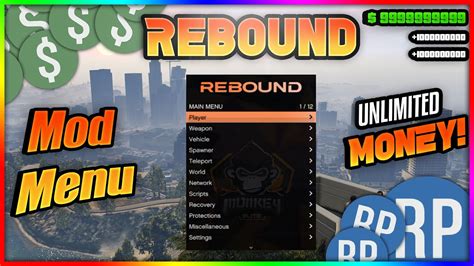 Rebound Mod Menu Showcase Recovery Gta V Online 167 Youtube