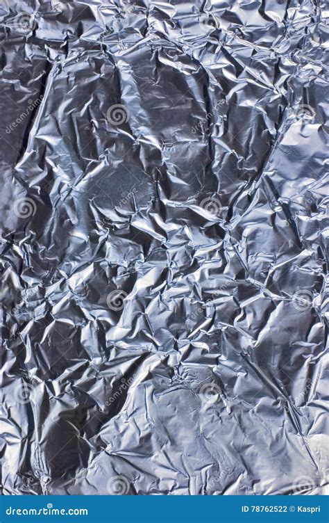 Abstract Crumpled Textured Silver Aluminum Foil Large Detailed