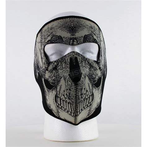Zan Headgear Skull Glow In The Dark Face Mask Wnfm002g Dennis Kirk