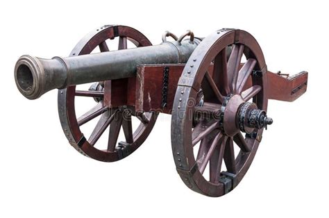 old cannon isolated over white background with clipping path aff white isolated cannon