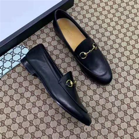 Gucci Women Gucci Jordaan Leather Loafer 127cm Heel Black Brandsoff