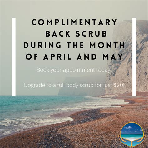 Complimentary Back Scrub During April And May Sea Of Tranquility Massage