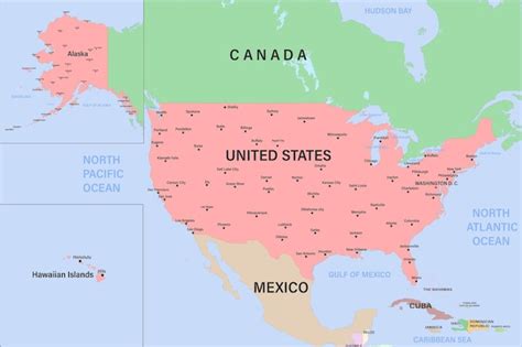 Premium Vector Global Political Map Of The Usa Highly Detailed Map