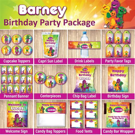 Barney Pack Party Barney Invitation Barney Birthday Party Etsy