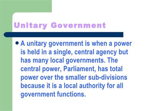 Unitary Government