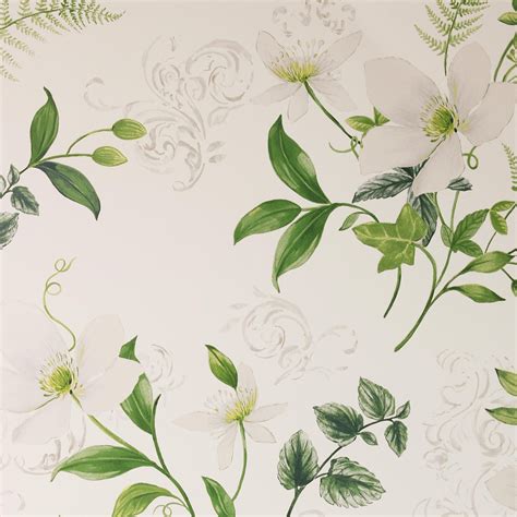 Dorma Botanical Wallpaper Green Floral Wallpaper Botanical Wallpaper