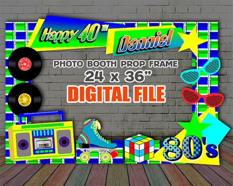 Digital 80s Photo Booth Photo Booth Frame Boys Retro Etsy