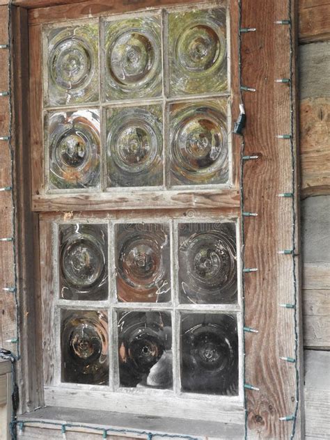 Antique Bullseye Window Panes Truly A One Of A Kind Piece Of Art Stock